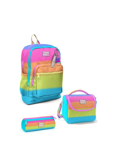 Coral High Goshopya Renkli Çizgili 3 Lü Okul Çanta Seti Goset0123770 Çok Renkli