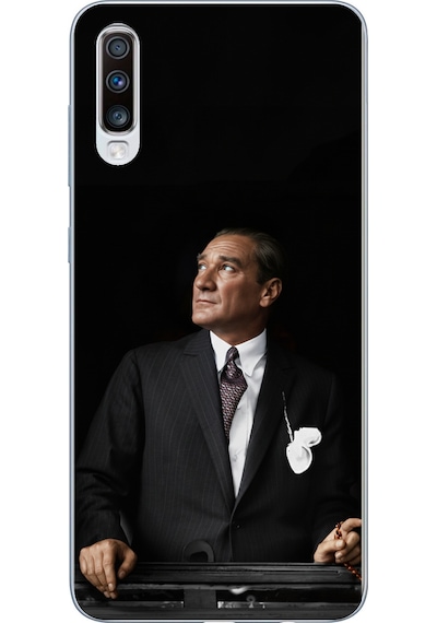 Samsung Galaxy A50-a30s Uyumlu Ufka Bakan Lider Atatürk Baskılı Silikon Kılıf Renkli