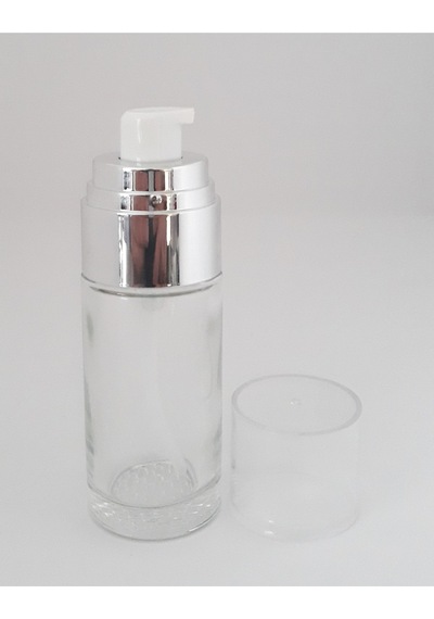 Boş Krem ve Losyon Şişesi 40 ML 5 Adet Şeffaf Gri Kapaklı Boş Şişe