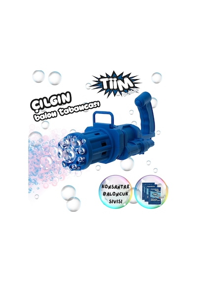 Tiim Bubble 8 Çıkışlı Otomatik Baloncuk Ve Balon Tabancası Mavi