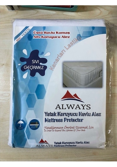 Always Sıvı Geçirmez Alez, Yatak Koruyucu Elastik Bantlı 90X190Cm
