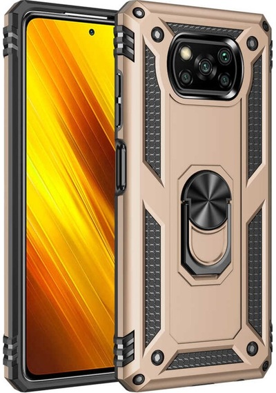 Xiaomi Poco X3 Kılıf Zore Vega Yüzüklü Standlı Zırh Kılıf