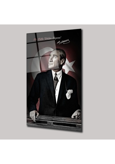 Atatürk - Ne Mutlu Türküm Diyene - Cam Tablo - Deg0286