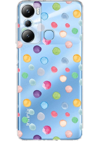 İnfinix Hot 20i İle Uyumlu Water Color 6 Kamera Korumalı Şeffaf Kılıf Şeffaf