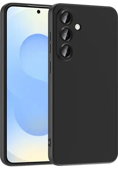 Samsung S25 Fe Uyumlu İçi Kadife Lansman Cappy Silikon Kılıf Siyah