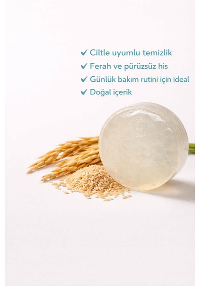 Pirinç Kepeği Özlü El Yapımı Doğal Oval Sabun - 100 Gr Pirinç Kepeği