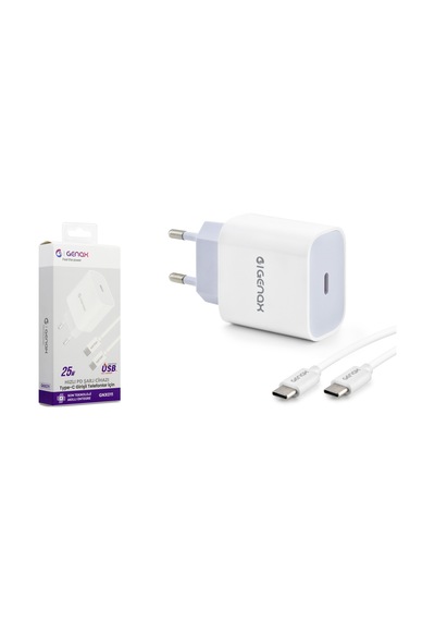 Genax Gnx011 Type-c Pd 25 W Şarj Adaptörü Set Beyaz