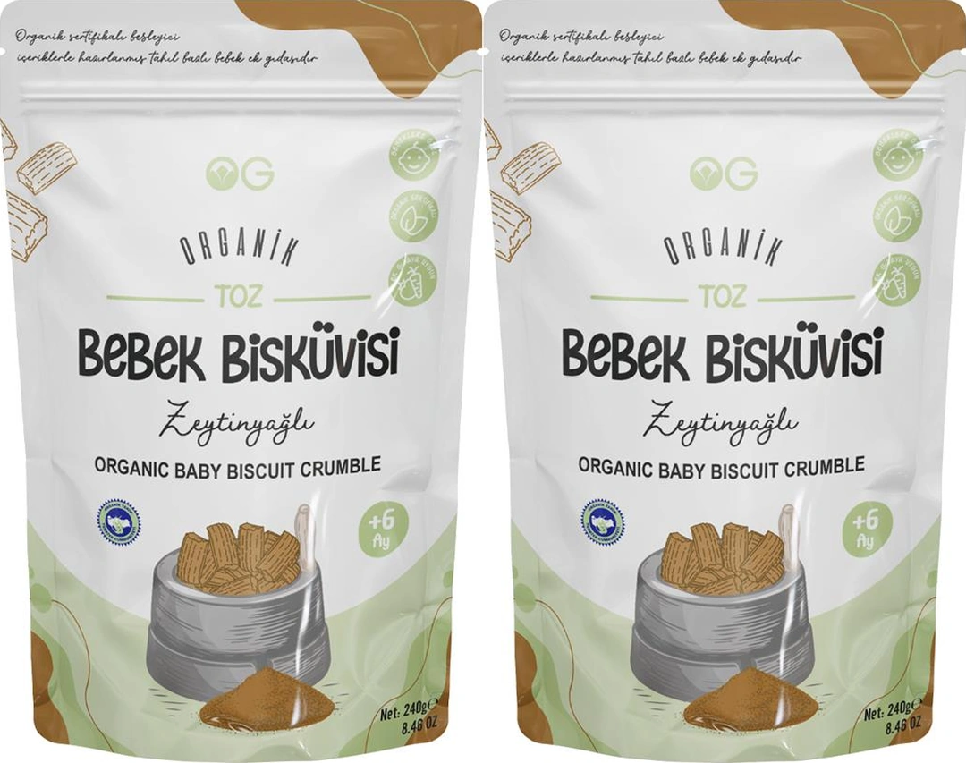 2'li Organik Zeytinyağlı Bisküvi Tozu Seti