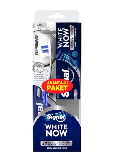 White Now Diş Macunu Lekesiz Temizlik 50 Ml. + Signal Performans Diş Fırçası Orta