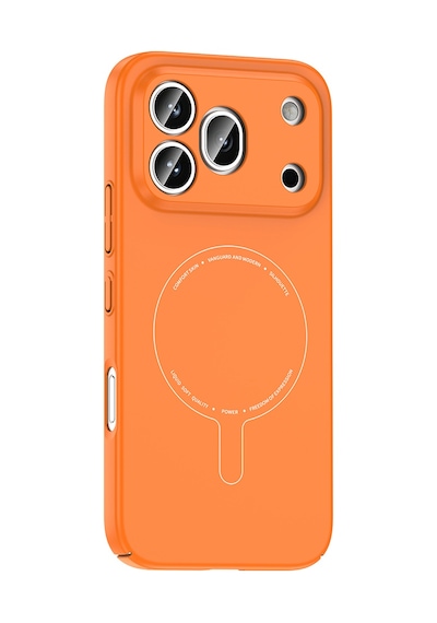 Maks Technology Honor 600 Pro 5g Kılıf M-safe Şarj Özellikli Kamera Korumalı Mkst Elio Sert Pc Kapak - Turuncu
