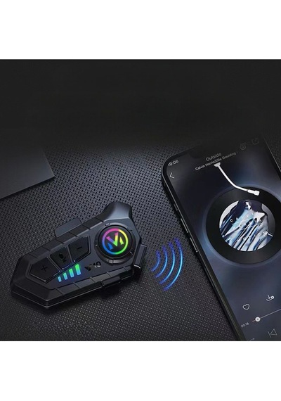Motorsiklet Kask Interkom Kulaklık Rgb Işık Bluetooth 5.3 Bağlantı