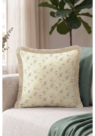 Çiçekli Vintage Romantik Saçaklı Yastık Kılıfı - Pastel Bahar Sarı Vizon Püsküllü Kırlent Kılıfı Buzlu Kanyon Ritüel Çiçekli Vintage Romantik Saçaklı Yastık Kılıfı - Pastel Bahar Sarı Vizon Püsküllü Kırlent Kılıfı Buzlu Kanyon Ritüel