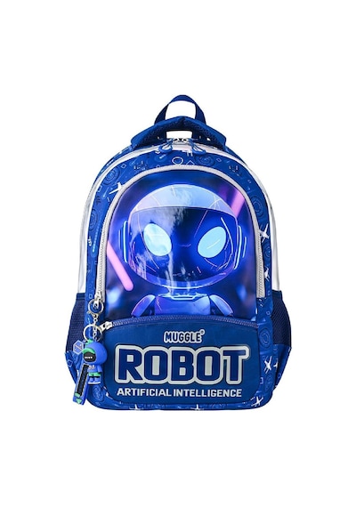 Muggle 3 Bölmeli Robot Okul Sırt Çantası Lacivert Mu-5904 Lacivert