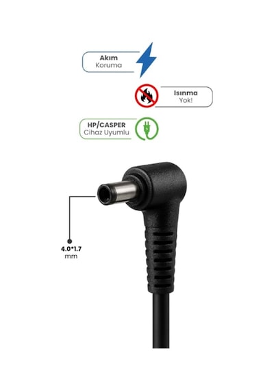 19v 4.74a 4.0 1.7mm 90w Hp / Casper İçin Laptop Adaptör