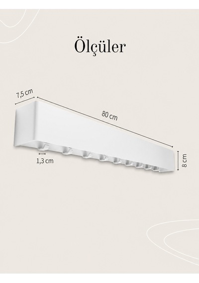 Berlin Portmanto Metal Duvar Askılığı Elbise Askılığı Vestiyer Askılık Gizli Kancalı Antre Hol Mont Çanta Havlu Askısı Beyaz 80 Cm