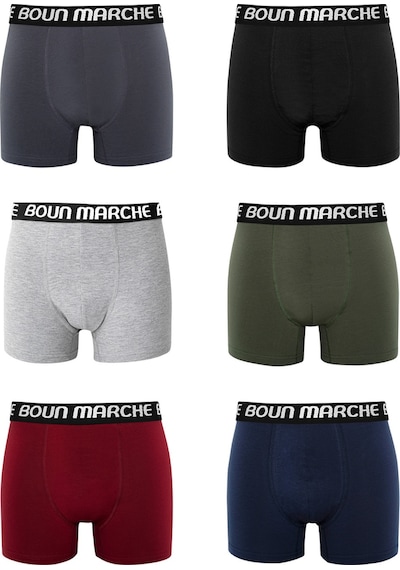 Boun Marche Erkek Boxer Likralı Premium 6'lı Kutu Evan Renkli - Evan - Classic