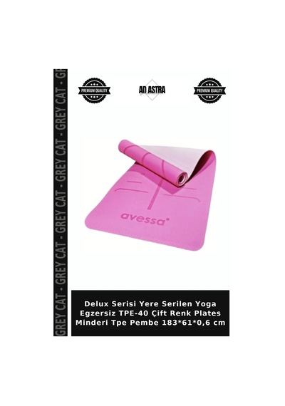 Delux Serisi Yere Serilen Yoga Egzersiz Tpe-40 Çift Renk Plates Minderi Tpe Pembe 183 61 0,6 Cm