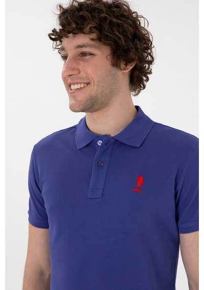 U.S. Polo Assn. Erkek Slim Fit Polo Yaka Saks Basic Tişört 50298041-VR212