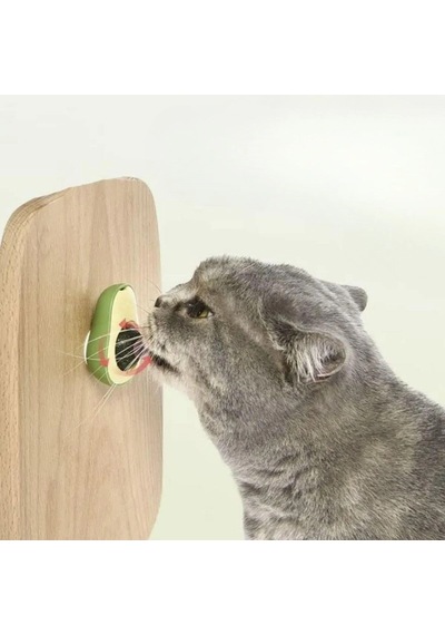 Kedi Oyuncağı Avokado Formlu Kendinden Yapışkanlı Yenilebilir Kedi Nanesi Otu