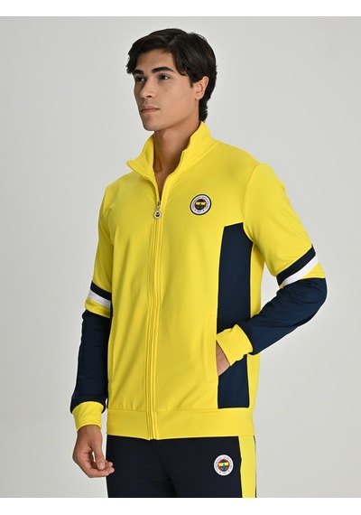 Fenerium Erkek Trıbun Diyagonal Detaylı Sweat Sarı