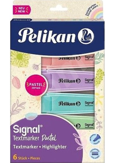 Signal Textmarker 6 Lı Pastel Renkler Fosforlu Kalem Set Işaretleme Kalemi 6 Renk