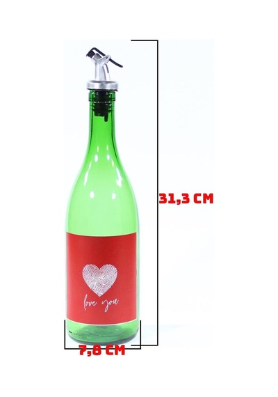 Sevgililer Günü Konseptli Sosluk Yeşil 750 Ml Akıtıcılı Love You Yeşil