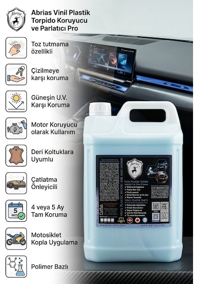 Vinil Plastik Aksam Torpido Motor Koruyucu Ve Parlatıcı Pro 5lt