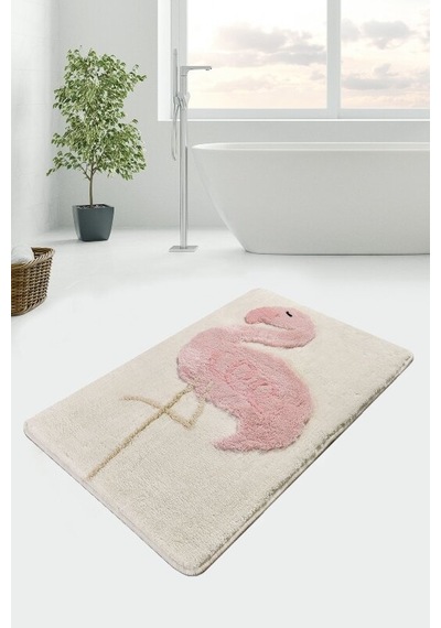 Pınk Flamıngo 70X120 Cm Banyo Halısı Paspas Yıkanabilir