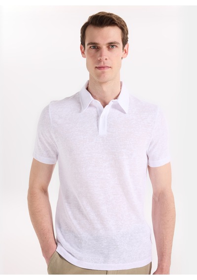 Fabrika Beyaz Erkek Pamuklu Polo T-shirt F6sm-tst 2901