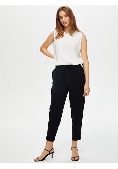 Faik Sönmez Comfort Fit Krep Örme Pantolon B00074-1 B00074-110 Siyah