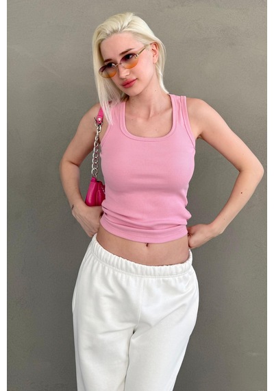 Madmext Pembe Kalın Askılı Kadın Atlet Mg2440
