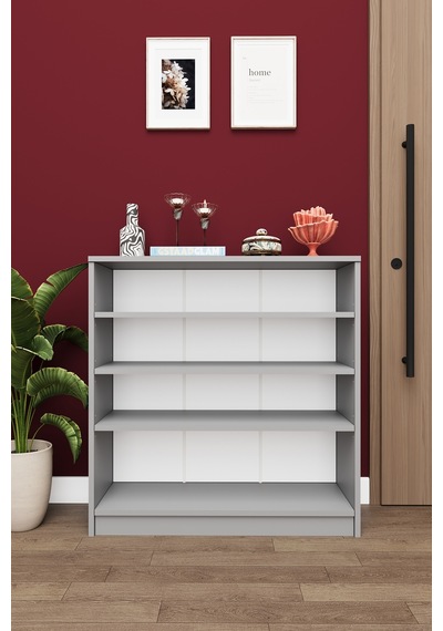 Asra Trend 4 Katlı Açık Raflı Ayakkabılık A-32 %100 MDF Modern Bot Uyumlu Düzenleyici Kül Gri Asra Trend 4 Katlı Açık Raflı Ayakkabılık A-32 %100 MDF Modern Bot Uyumlu Düzenleyici Kül Gri