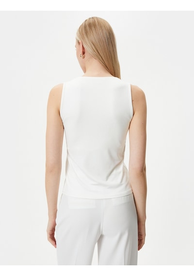 Koton Askılı Atlet Basic U Yaka Slim Fit Beyaz 4sak10013ek 4SAK10013EK000 Beyaz