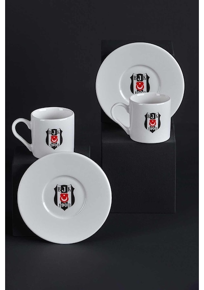 Neva N3422 Beşiktaş Lisanslı Arma Logo 2'li Kahve Fincan Takımı-Bjk