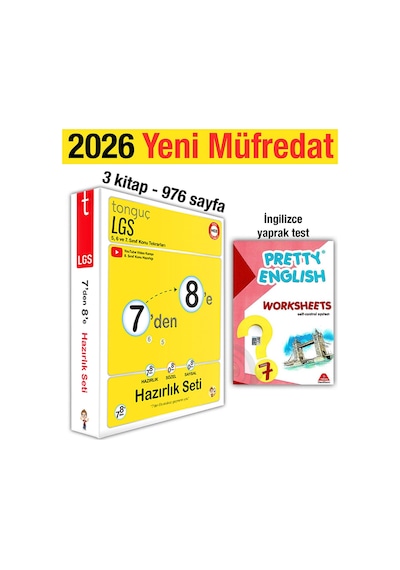 7'den 8'e Hazırlık Seti 2026 Yaz Tatili 7. Sınıf İngilizce Yaprak Test