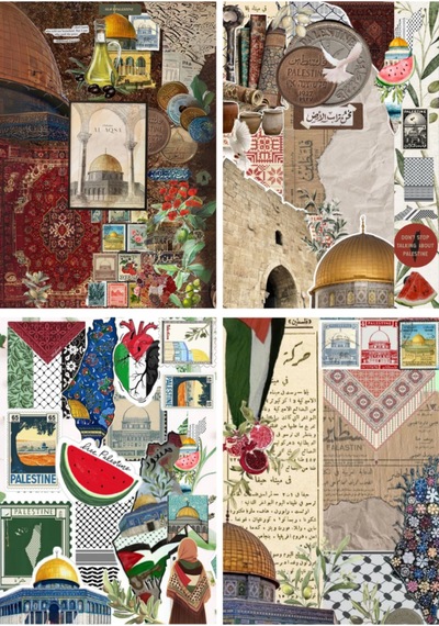 Filistin Temalı 8'li Yapışkanlı Scrapbook Seti Diğer