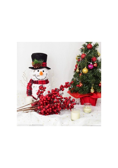 2 Adet El Yapımı Kokina Red Berry Yılbaşı Süs , Ev Parti Kış Noel Yılbaşı Süsü T107