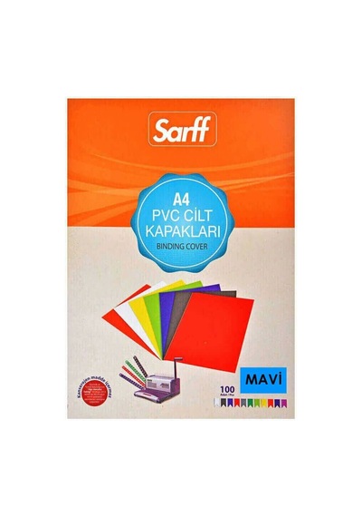 Sarff 15201014 A4 100 Adet Pvc Mavi Cilt Kapağı