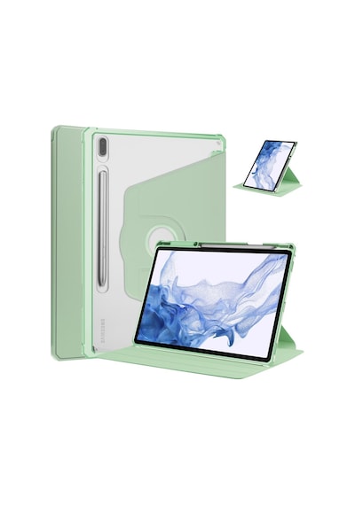 Samsung Uyumlu Galaxy Tab S7 Fe Lte T737 T736 T733 T730 Kılıf Termik Kalem Bölmeli Dönebilen Standlı Kılıf