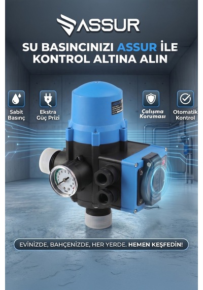 Assur 220v Skd-6e 1.1kw 10 Bar Su Pompası Otomatik Basınç Kontrol Cihazı-3151