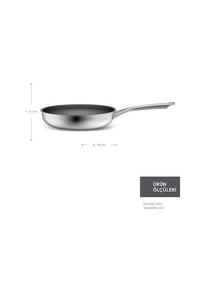 Karaca  Plasma Steel 3Ply İndüksiyon Tabanlı Çelik Tava 30 Cm