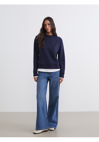 Lcw Vision Lacivert Bisiklet Yaka Kadın Sweatshirt