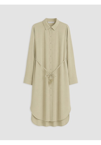Lcw Everyday Haki Oversize Modal Karışımlı Kadın Gömlek Tunik