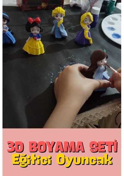 Prensesler 5 Adet Taş Çocuk Boyama Etkinliği