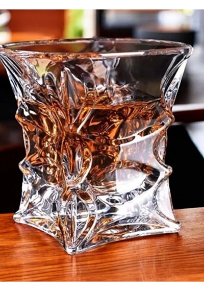 2'li Set 280ml Vintage Irlanda Tasarımı Premium Kristal Kesim Viski Bardağı Şeffaf