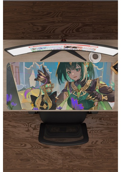 Nefer Genshin Impact Anime Oyuncu V3 - 90x40 Xxl Gaming Mouse Pad Fare Altlığı