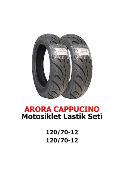 Arora Cappucino, 120/70-12 Tl Ve 120/70-12 Tl Dubleks Motosiklet Lastik Seti