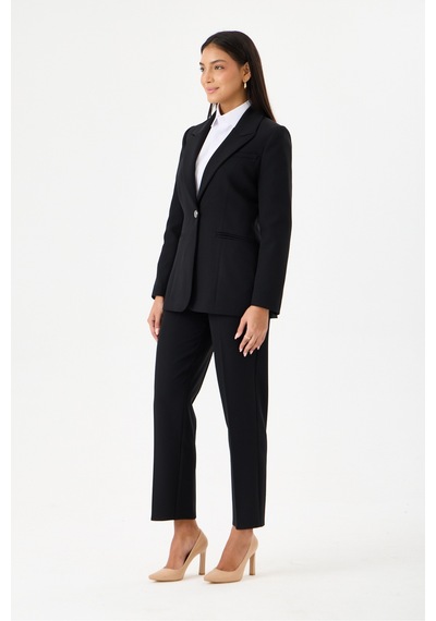 Velnara Moda Siyah Mülakat Klasik Kadın Takım Ebise -tek Düğme Ceket & Dar Paça Pantolon Siyah - 918605984 Siyah Velnara Moda Siyah Mülakat Klasik Kadın Takım Ebise -tek Düğme Ceket & Dar Paça Pantolon Siyah - 918605984 Siyah