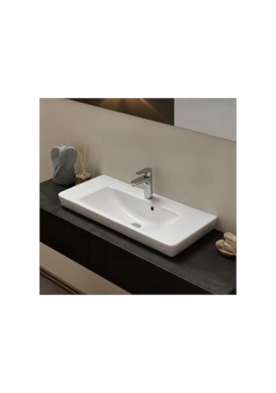 Porto 85 Cm Etajerli Dolap, Uyumlu Lavabo 508 Yeşil