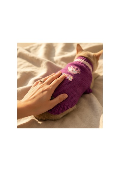 Kedi Ve Köpek İçin Sweet Queen Mor Kazak